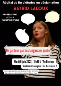 Récital de fin d'études en Déclamation
