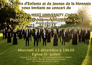 Concert choral : un chœur de Jeunes d'Afrique du Sud et les Chœurs de Jeunes de la Monnaie